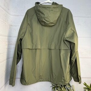 Eddie Bauer Mens Full Zip Hooded Windbreaker Jacket/Back Vent Green Sz Small